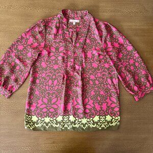 Banana Republic Pink & Lime Green Shirt  - Size Small